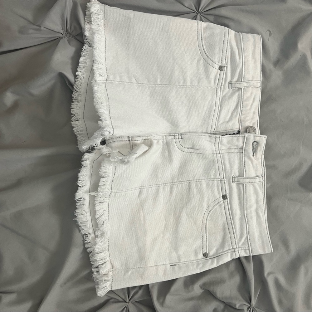 White Jean shorts